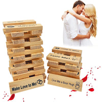 Couple Game Night Intimacy Block Tower Jenga Game Valentine Tumbling Tower Stacking Blocks Game Party Interactive Games 18